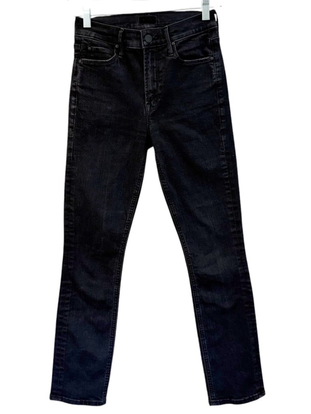 MOTHER Mid-Rise Dazzler Ankle Jeans Black 24